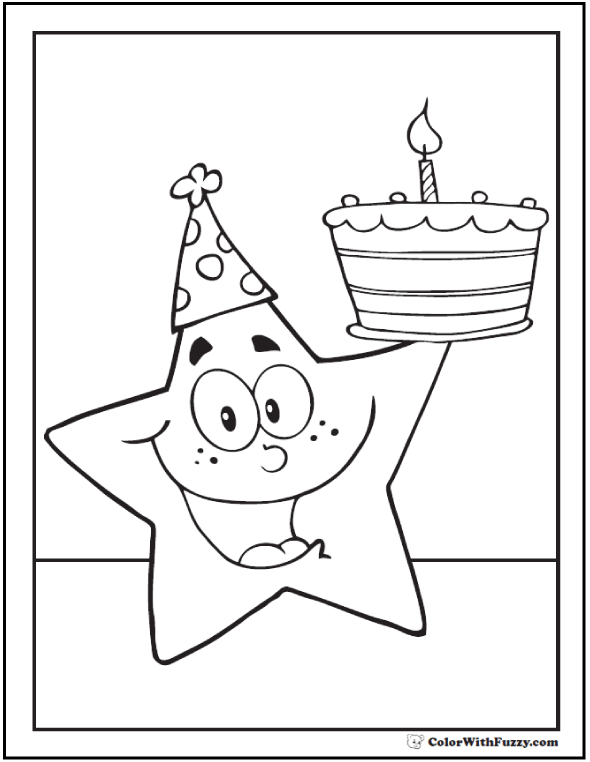 55+ Birthday Coloring Pages: Customizable PDF