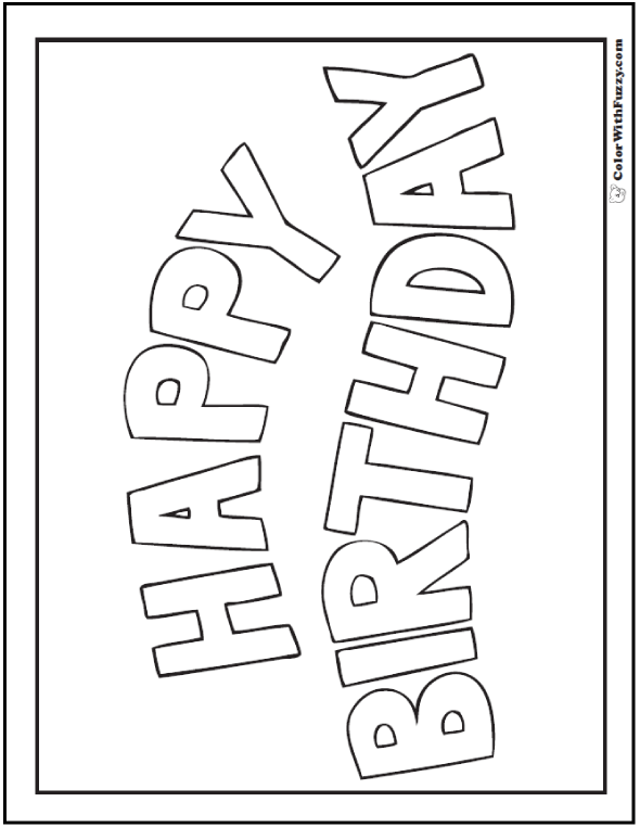 55 Birthday Coloring Pages Customizable PDF