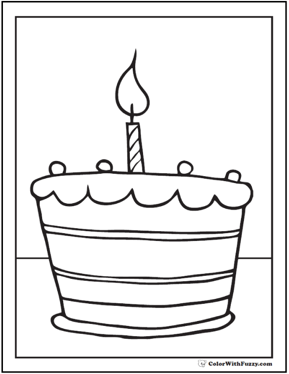 Cute Cake Coloring Pages | Two Kids and a Coupon