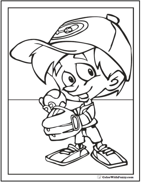 coloring pages of baseball players