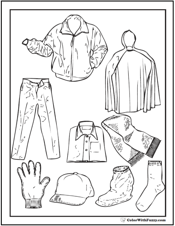 raincoat coloring page