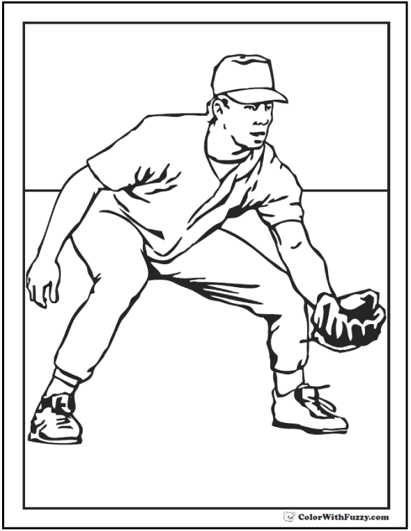 Baseball Coloring Bookmarks Printable Baseball Coloring 