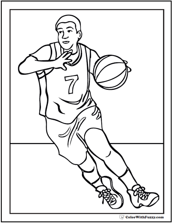 Download Basketball Coloring Pages: Customize And Print PDFs
