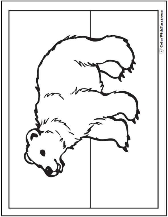 hibernating bear clipart to color