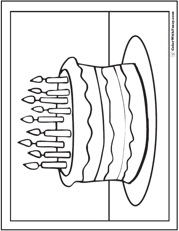 28 Birthday Cake Coloring Pages Customizable Pdf Printables Ninth 9