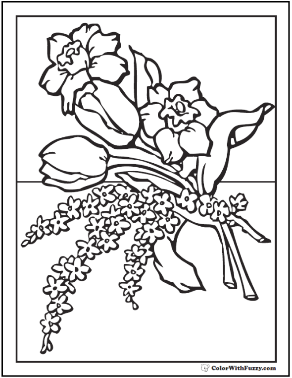 Download 102 Flower Coloring Pages Customize And Print Ad Free Pdf