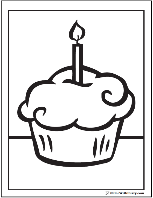 Print These Cute Cupcake Coloring Pages for Kids and Adults