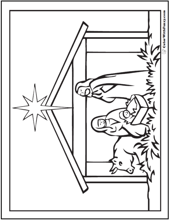 nativity scene coloring pages