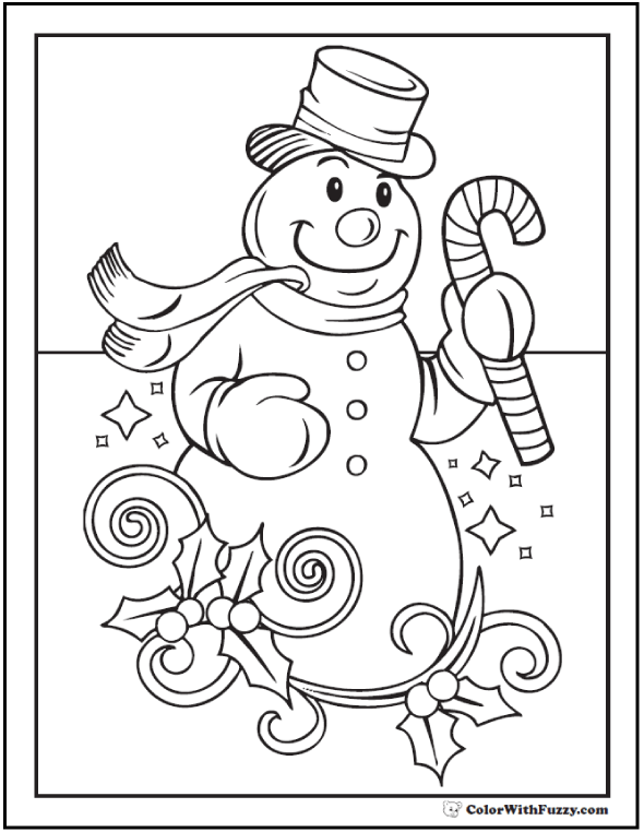 snowman hat coloring page