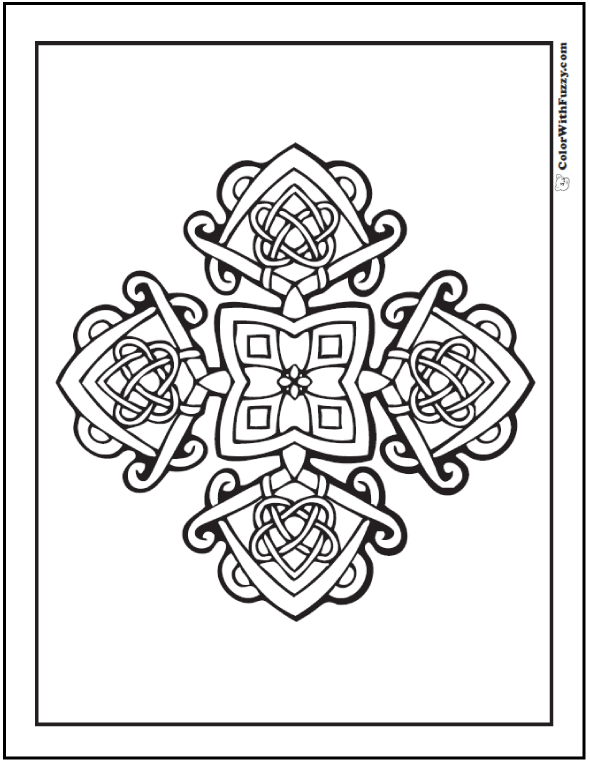 celtic cross coloring pages