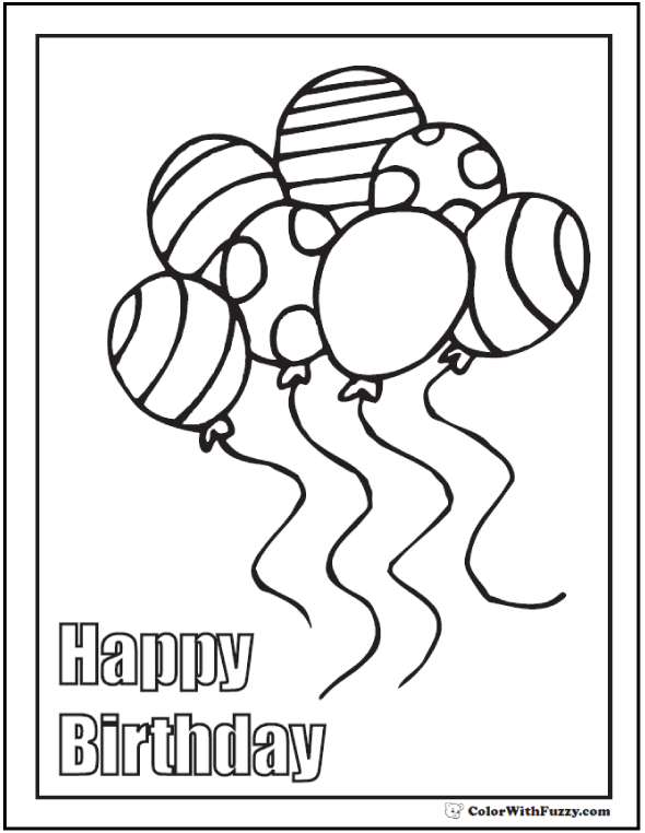 55 birthday coloring pages ✨ printable and customizable