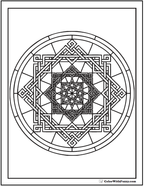 Geometric Circle Coloring Pages Rosette 100 Images 70 Print Customize