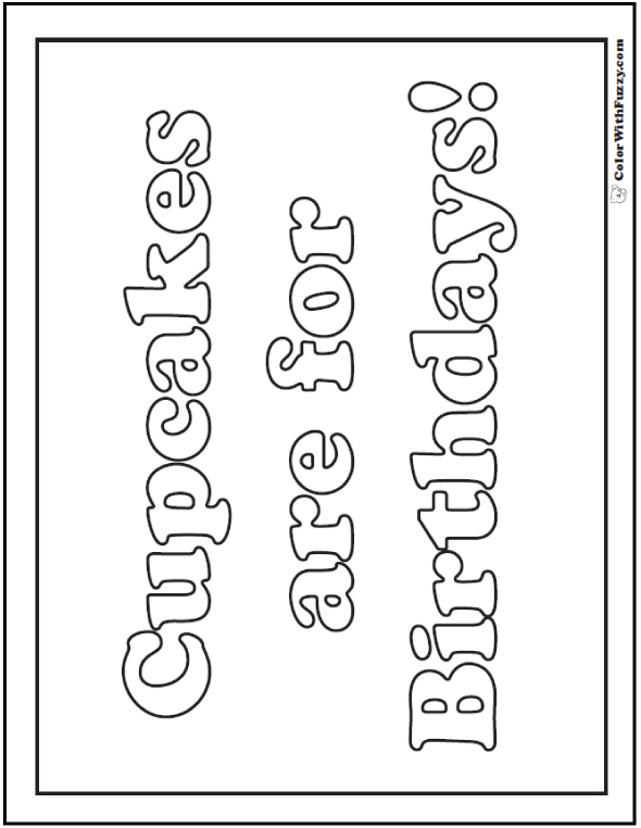Download 40+ Cupcake Coloring Pages Customize PDF Printables