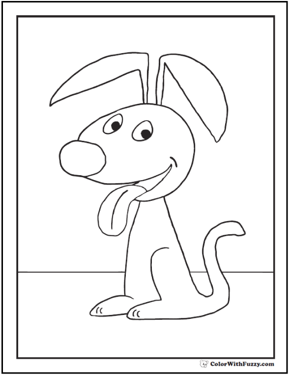 Cute Cartoon Dog Coloring Pages