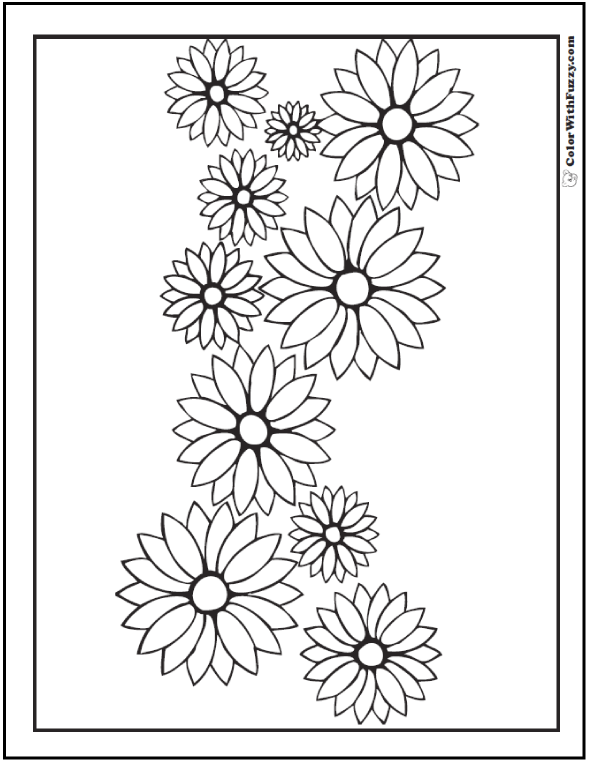 daisy drawings with color
