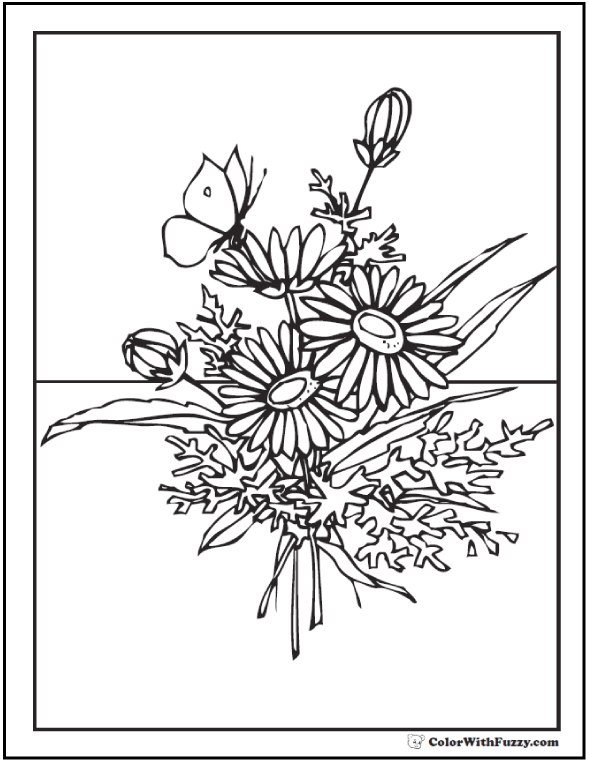 free coloring pages of flowers