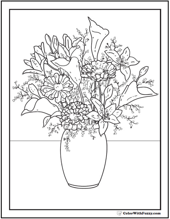Download 102 Flower Coloring Pages Print Ad Free Pdf Downloads