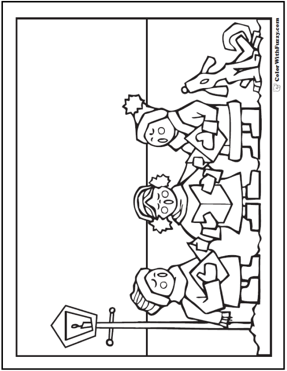 Christmas 2 Mouse Carollers Singing Print Out Coloring Pages 10