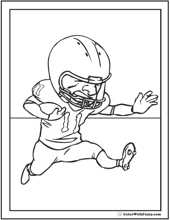 33+ Football Coloring Pages Quarterbacks, Receivers, Running-backs!