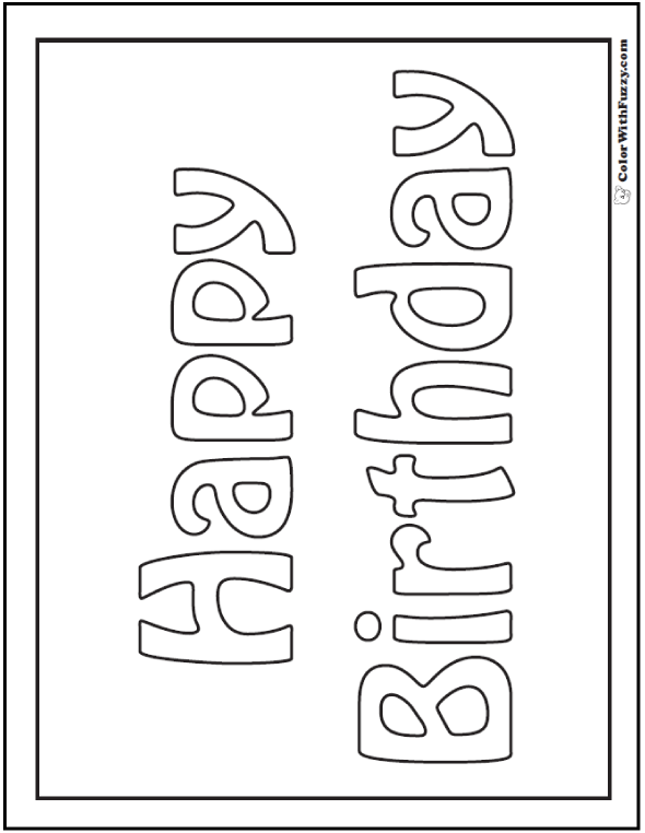 happy birthday sign color in
