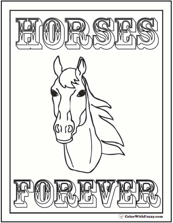 horse head coloring page horses are forever