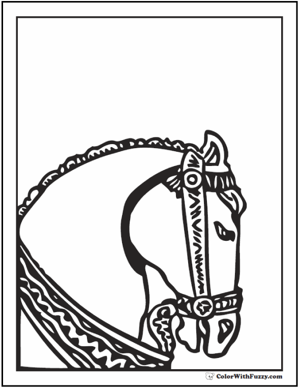 quarter horse head coloring page