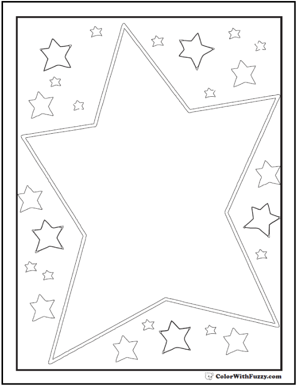 60 Star Coloring Pages Customize And Print Ad-free PDF