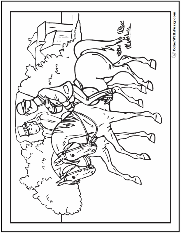 realistic horse coloring pages lady and gent