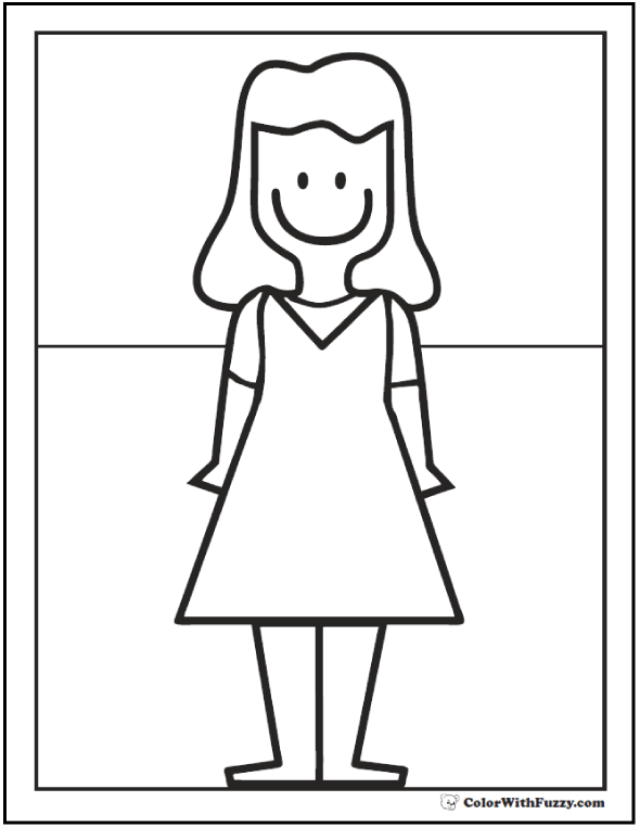 mom face coloring page
