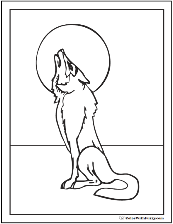 coloring pages of baby wolves