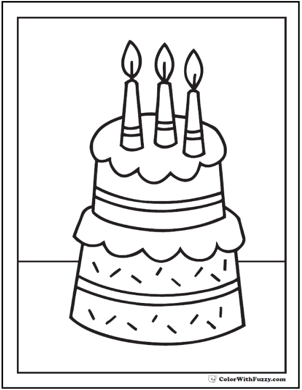 Premium Vector | Cute kawaii birthday cake printable coloring page