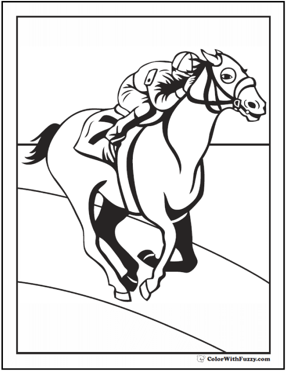 23+ Race Horse Coloring Pages - AthollAnas