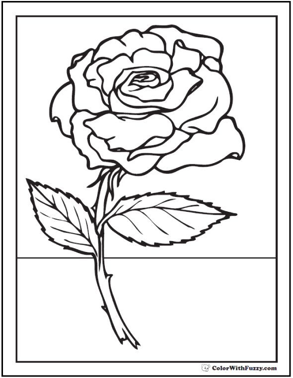 Download 73+ Rose Coloring Pages Customize PDF Printables