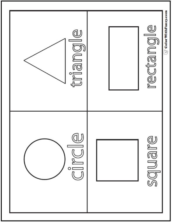 80+ Shape Coloring Pages Color Squares, Circles, Triangles