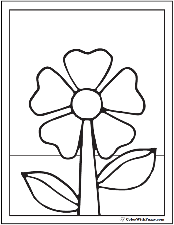 Spring Flowers Coloring Page 28 Customizable Printables