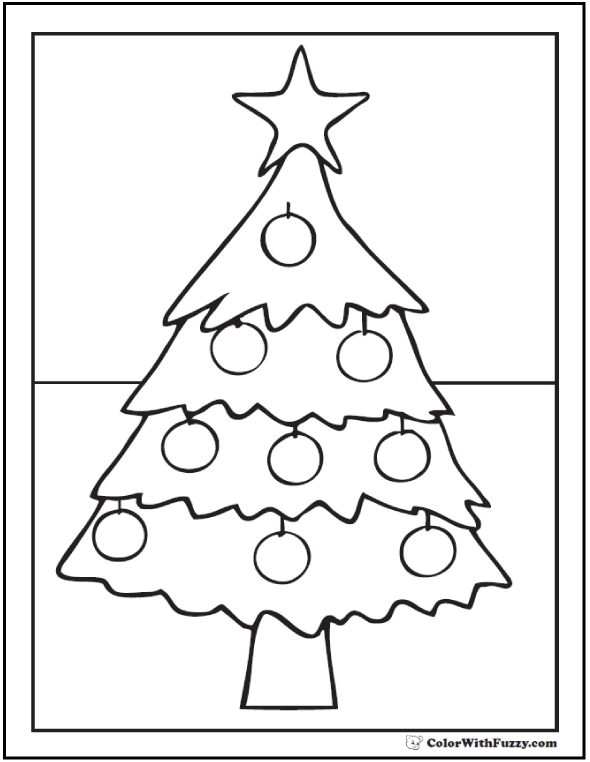 Star Christmas Tree Coloring Pages