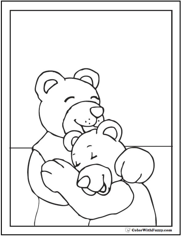 fuzzy teddy bear coloring page