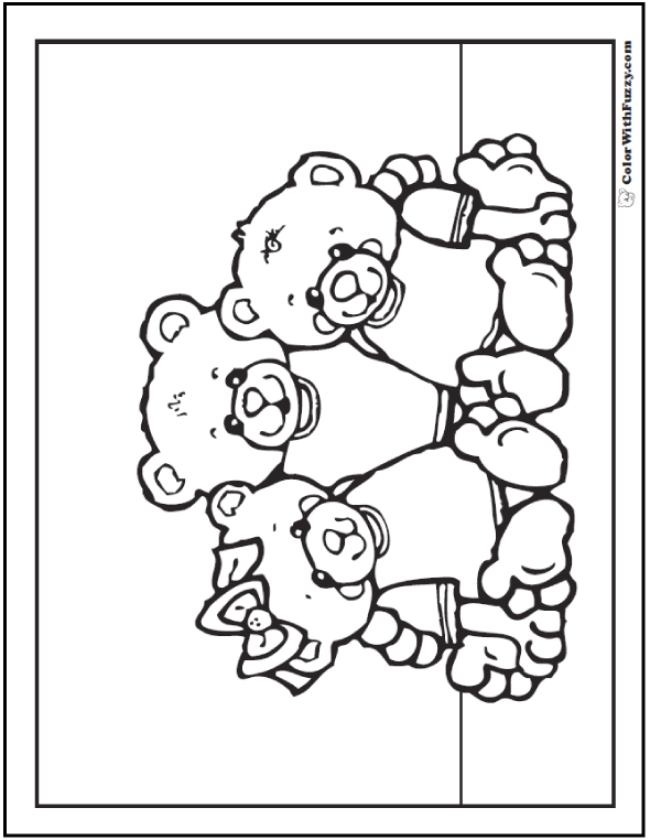 colored coloring pages of teddy bears