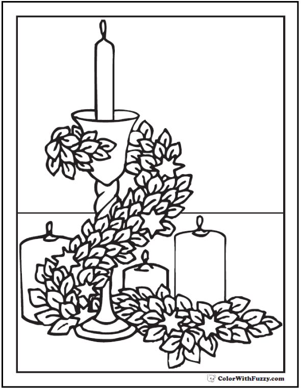 Thanksgiving Advent Candles Coloring Pdf