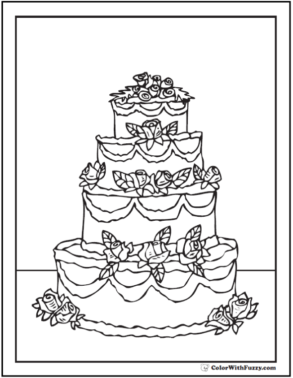 Birthday Cake Coloring Pages by Reading with Miss Amanda | TPT