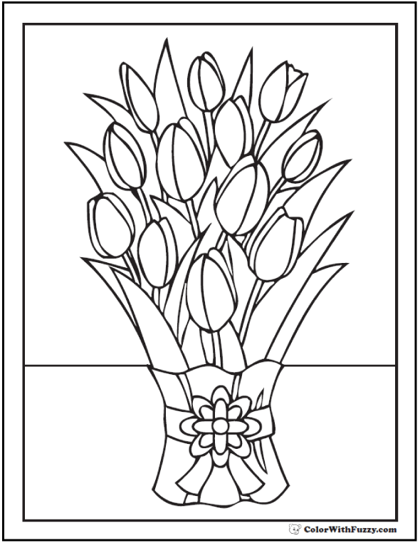 Tulip Flower Coloring Pages: 14+ PDF Printables