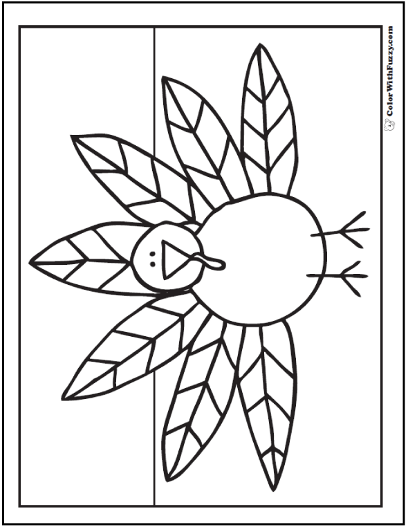 Turkey Feathers Coloring Sheet 3