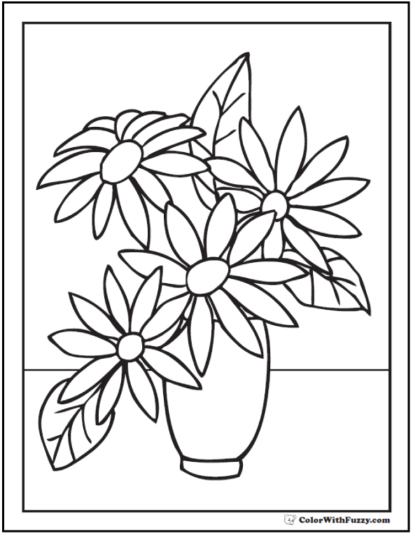 Gambar Big Flower Coloring Pages 25118 Bestofcoloring Book Flowers Di 