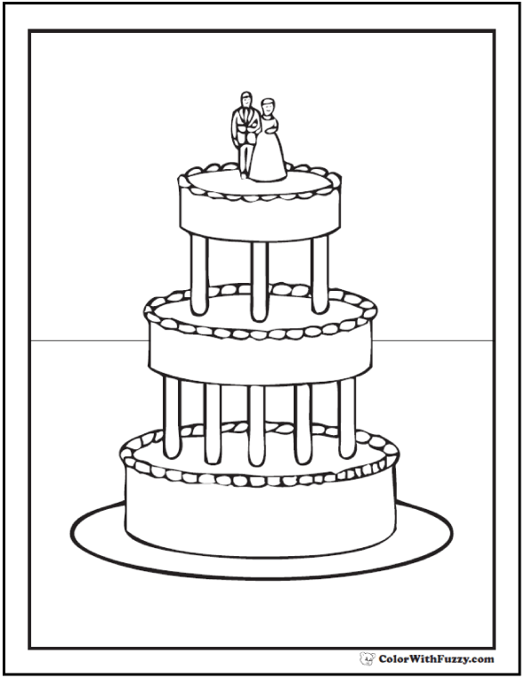 Cake slice coloring page designed in hand drawn vector • wall stickers  linear, outline, page | myloview.com