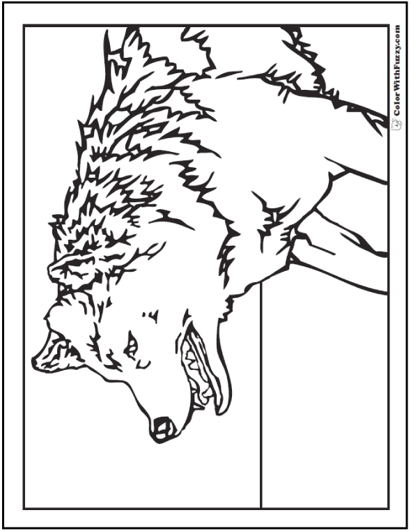 wolf coloring pages print and customize